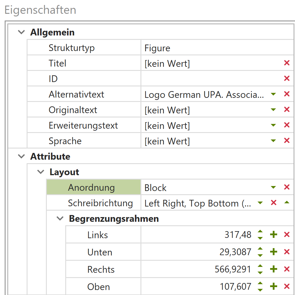 Bildschirmfoto axesPDF: Eigenschaften eines Figure-Tags
