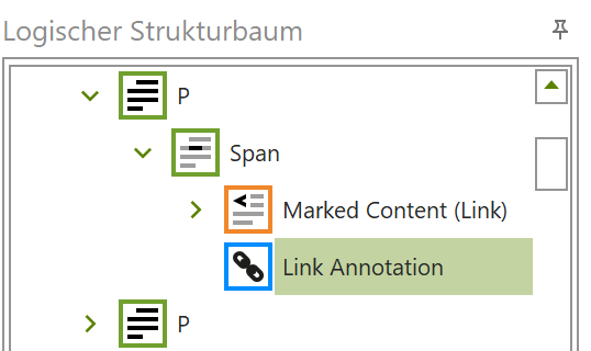 Link-Annotation in Span-Strukturelement