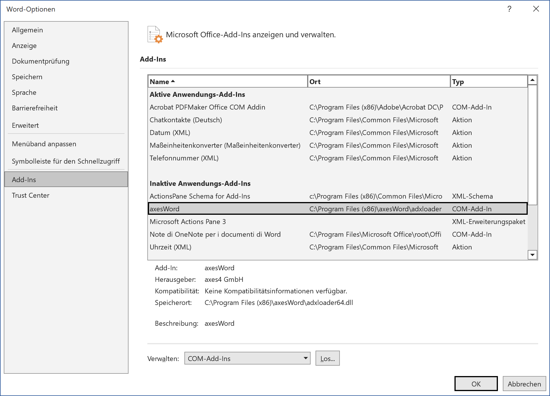 Word-Optionen_axesWord in inaktive AddIns.png