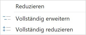Menü zum Reduzieren, Erweitern der Liste der PDF/UA-Probleme