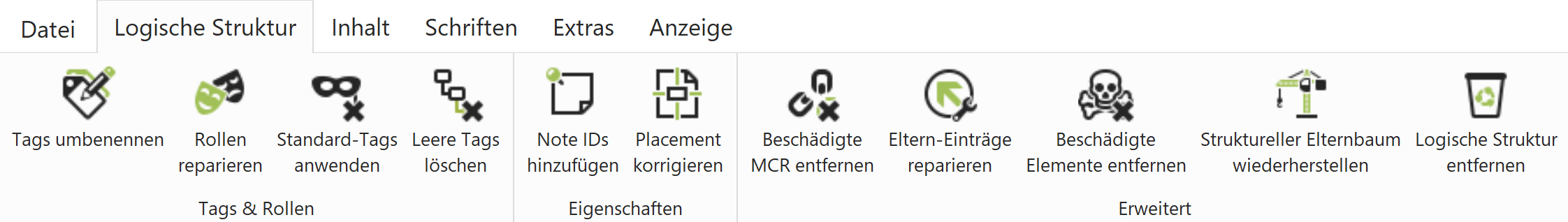 Registerkarte: Logische Struktur