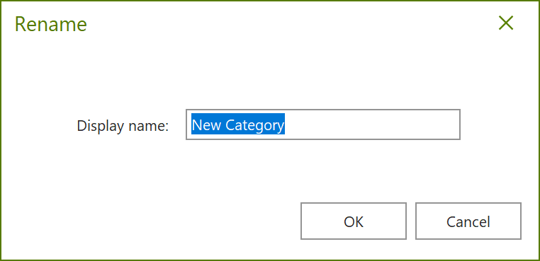 Dialogue box: Rename
