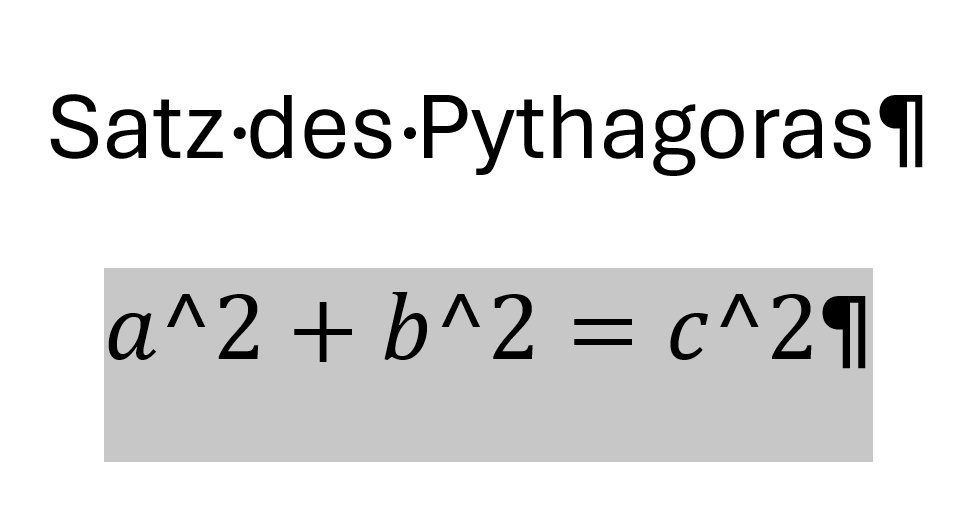 Word-Formel in linearisierter Form