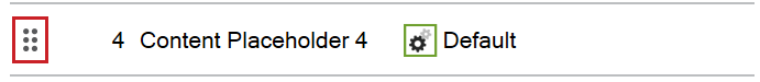 Screenshot: The drag & drop area with 6 points on the left-hand side of the selected element is highlighted.