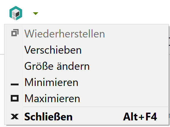 Menü: Fenster anpassen