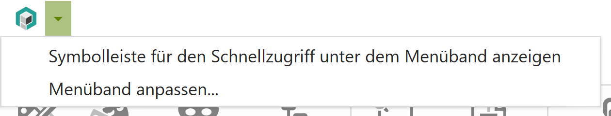 Menü Schnellzugriffsleiste