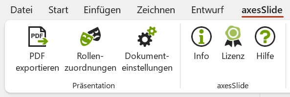 Bildschirmfoto: Registerkarte 'axesSlide'