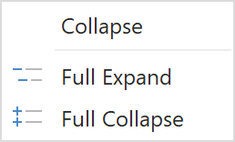 Menu to expand or collapse the list of issues