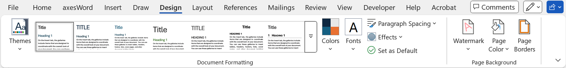 Word: Ribbon 'Design'