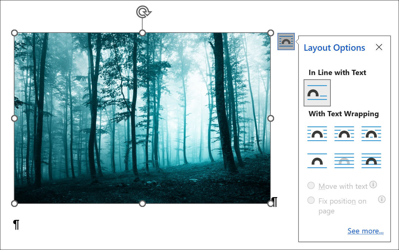 Figure with open layout options menu