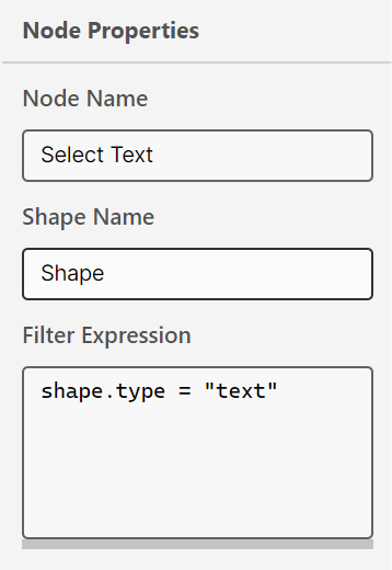 Screenshot: Node Properties task pane