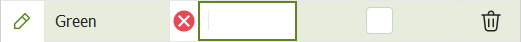 Item list of a dropdown list: the 'Export' value is empty which is indicated by a red cross symbol