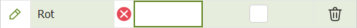 Element einer Dropdown-Liste: ein Feld enthält keinen Text, sondern ein Symbol mit einem roten Kreuz