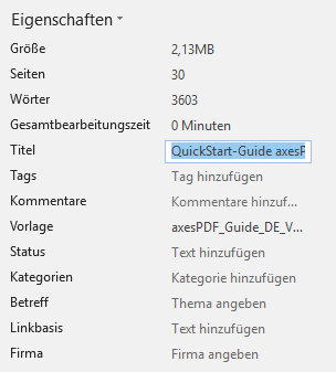 Word-Dokumenteigenschaften
